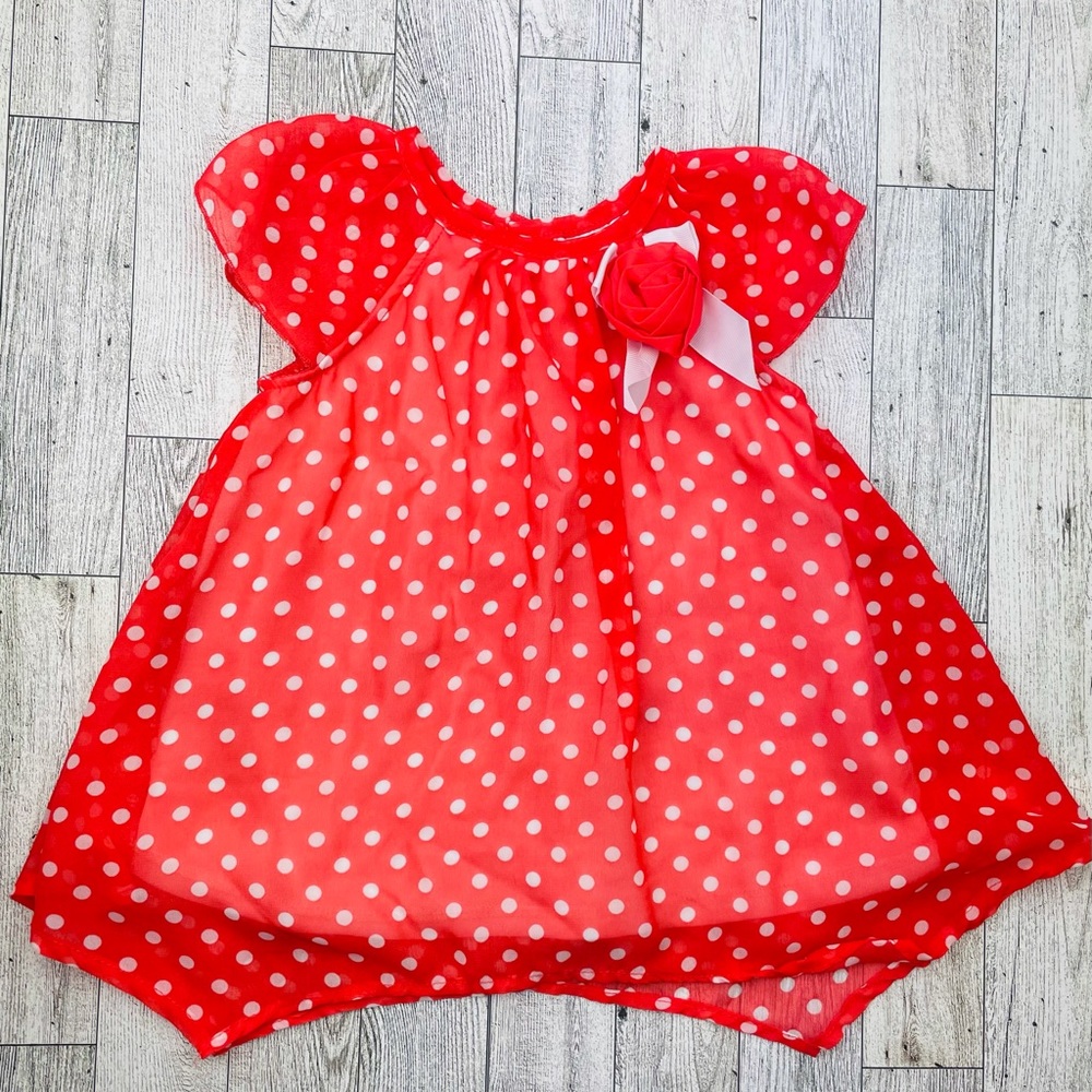 Baby Essentials Coral polka dot blouse